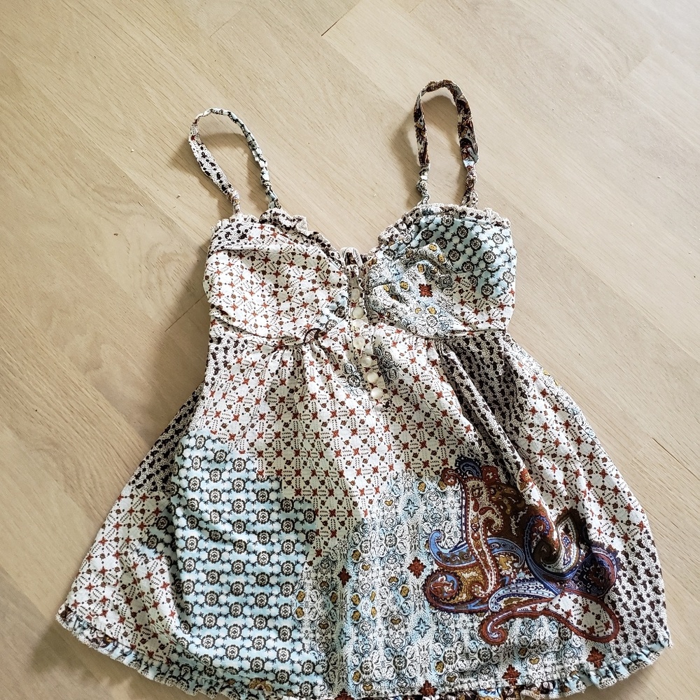 Boho babydoll spaghetti strap top